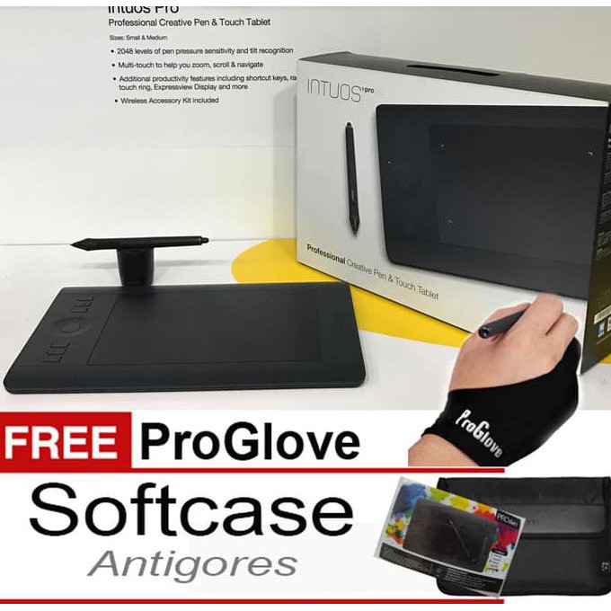 Wacom Intuos Pro Small Pth 451 Bonus Softcase dan Antigores