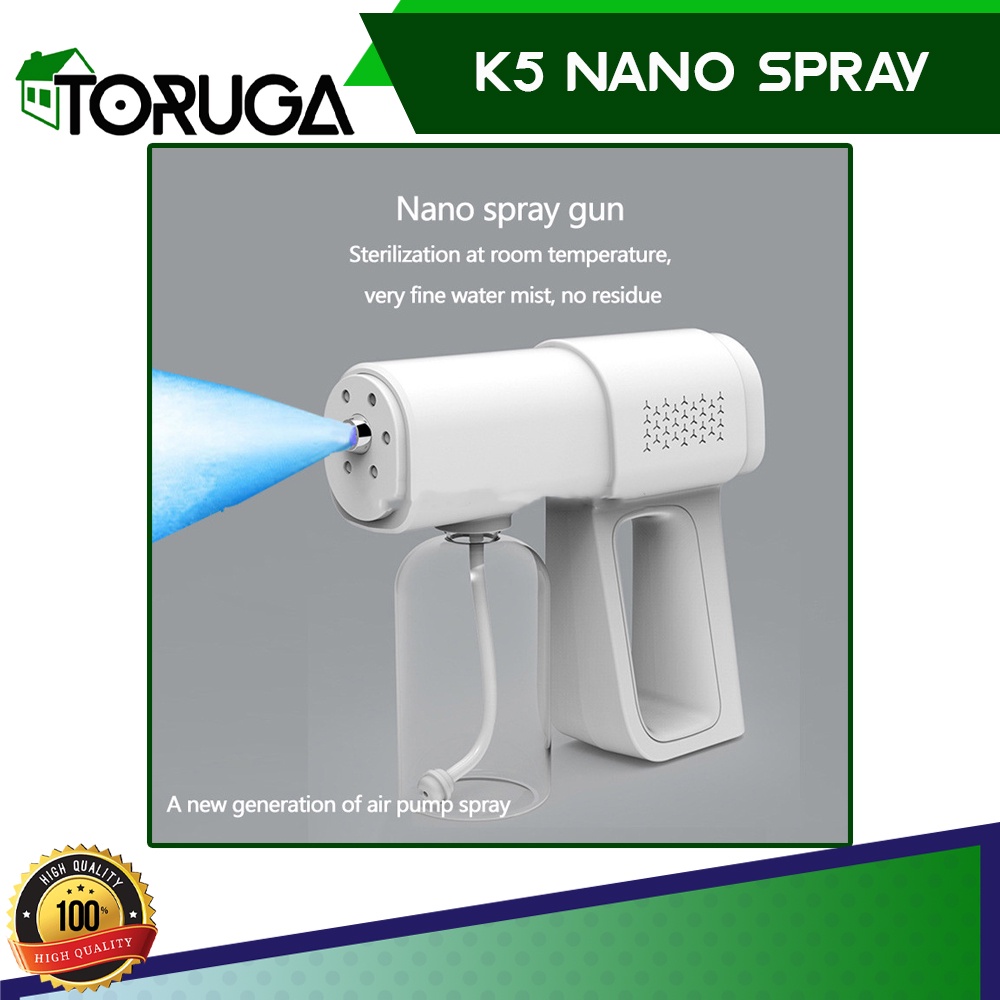 Nano Spray Gun K5 Disinfectan Alat Semprot wireless  Alkohol Antivirus Sterilisasi Disinfektan Portable UV Light 400Ml