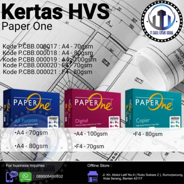 

Kertas HVS Paper One A4 F4 70gsm 80gsm 100gsm