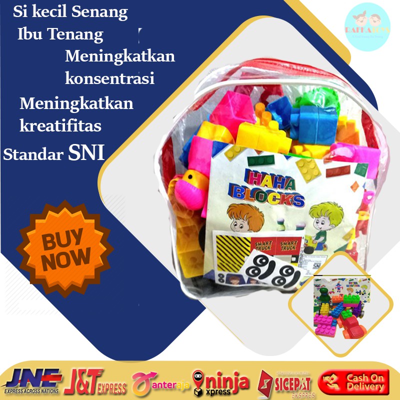 Mainan Balok Susun Lego Building Blocks Bricks Bongkar Pasang Murah Edukasi Anak Laki laki Haha 76 p