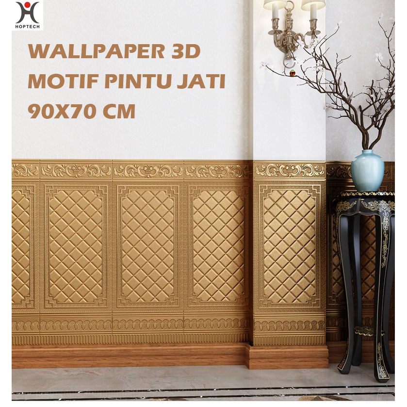 Wallpaper 3D FOAM Wallfoam Dinding 3D Motif PINTU  JATI 70X90 CM Shopee Indonesia