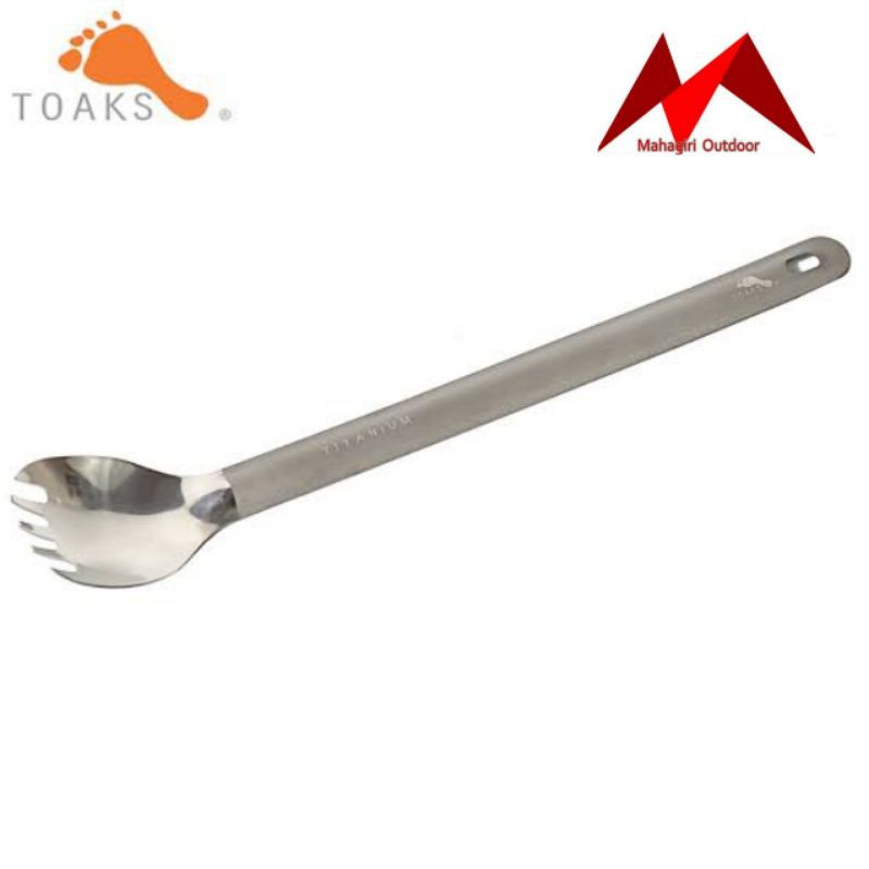 Toaks titanium long handle spork with polished bowl sendok panjang ultralight