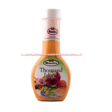 Maestro Thousand Island 237ml Salad Dressing Tousand Iland Kemasan Botol Saos Saus Salad Mayonais Salad Dressing Mayones Mayonnes Kuning