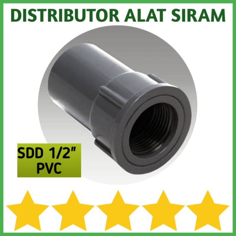 SOCK DRAT DALAM 1/2 INCH AW PVC FAUCET SDD 0.5" SOCKET SOCK FEMALE SPRINKLER FITTING PVC  SPRINGKLER