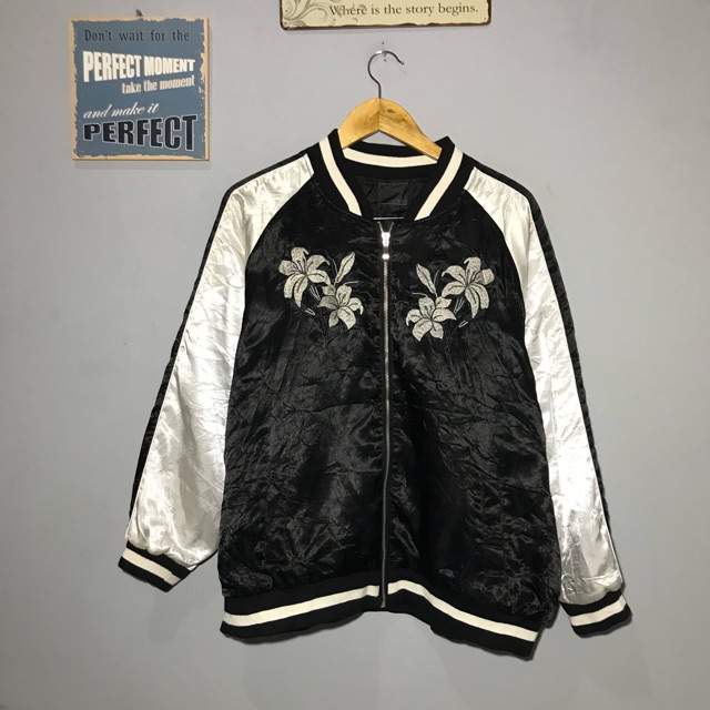 Spinkle jaket sukajan flower bunga jaket vintage jaket jadul jaket bekas jaket second mlb yankees