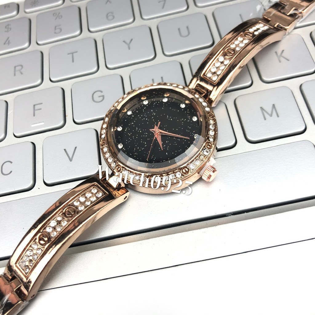 {COD} Jam Tangan Wanita - Rantai Bintik JAM TANGAN CEWEK JAM TANGAN MURAH FASHION FREE BATERAI G6 G5-G5-Coklat