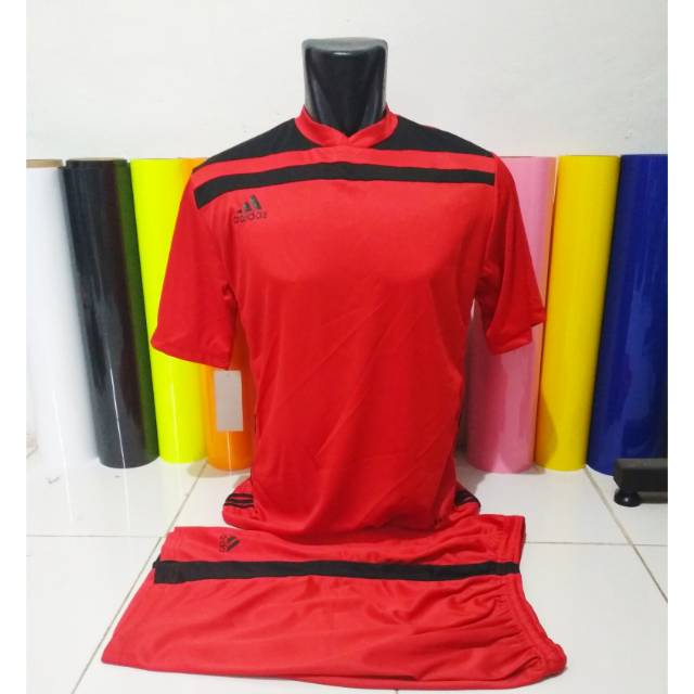 ADIDAS REGISTA MERAH HITAM KOSTUM FUTSAL JERSEY KAOS BOLA SETELAN 26sport