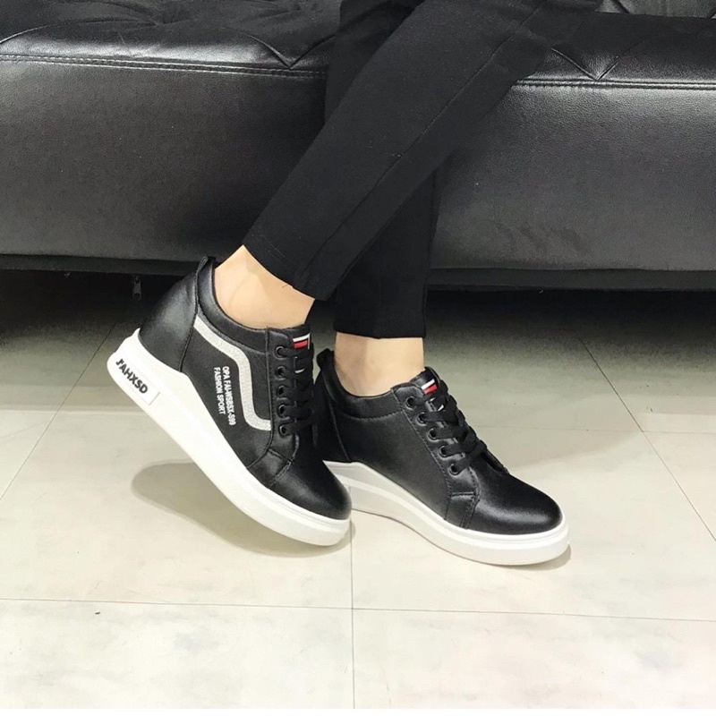 sneakers wedges a8826 tinggi 6cm sepatu sendal wanita import realpict