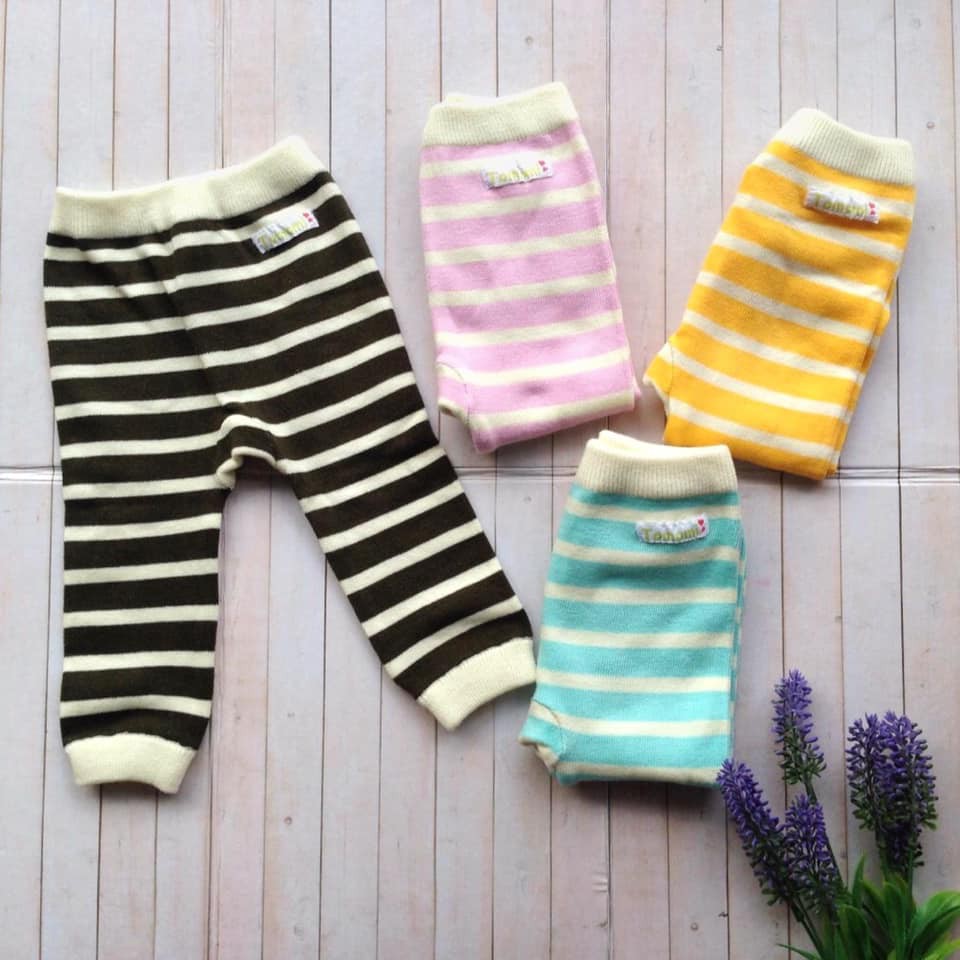 TOMOMI legging stripe dan Topi rajut stripe Tomomi