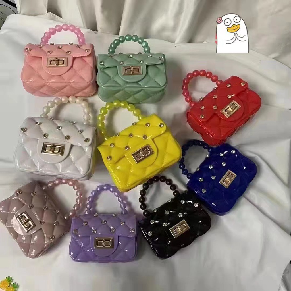 Tas Jelly Mini Diamond  Mutiara Warna