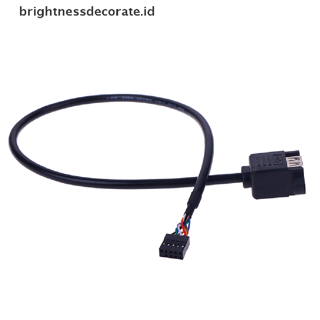 1 Pc Kabel Adapter Ekstensi 9 Pin Motherboard Header Ke 2 Port Usb 2.0 Female