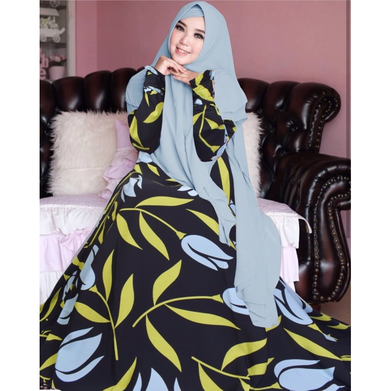 [ SIZE XL ] LILAC SYARI CANTIK | BAHAN MONALISA | LEBAR ROK BAWAH 4M | 2 WARNA KHIMAR