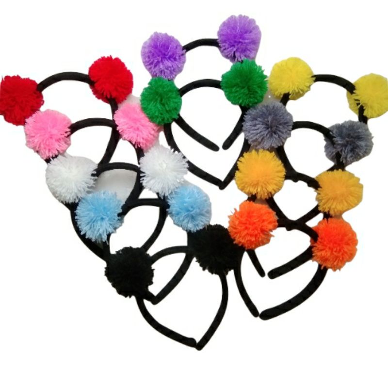 Bando Pompom Korea Pompom Woll Headband Lucu