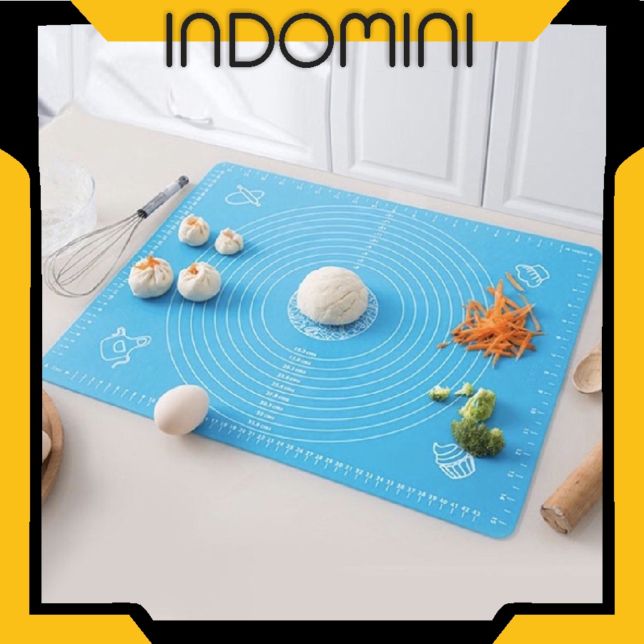 INDOMINI  R756 Alas adonan Rolling dengan Silikon Anti-Lengket Baking Mat Untuk Fondant Kue Pastry Silicone tatakan 50x40cm