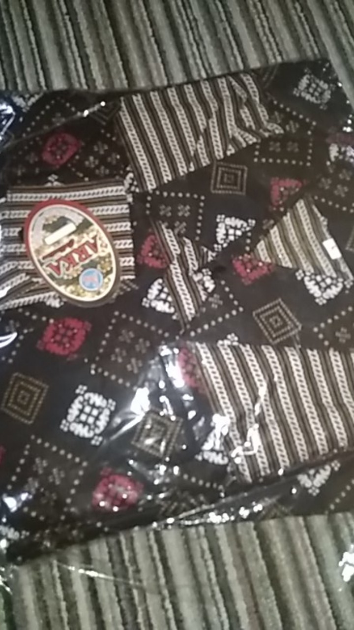 Batik Pria Lengan Panjang Batik Azmil Hrb026 Motif Keratonan Kode 002 Size M L Xl Xxl Reguler