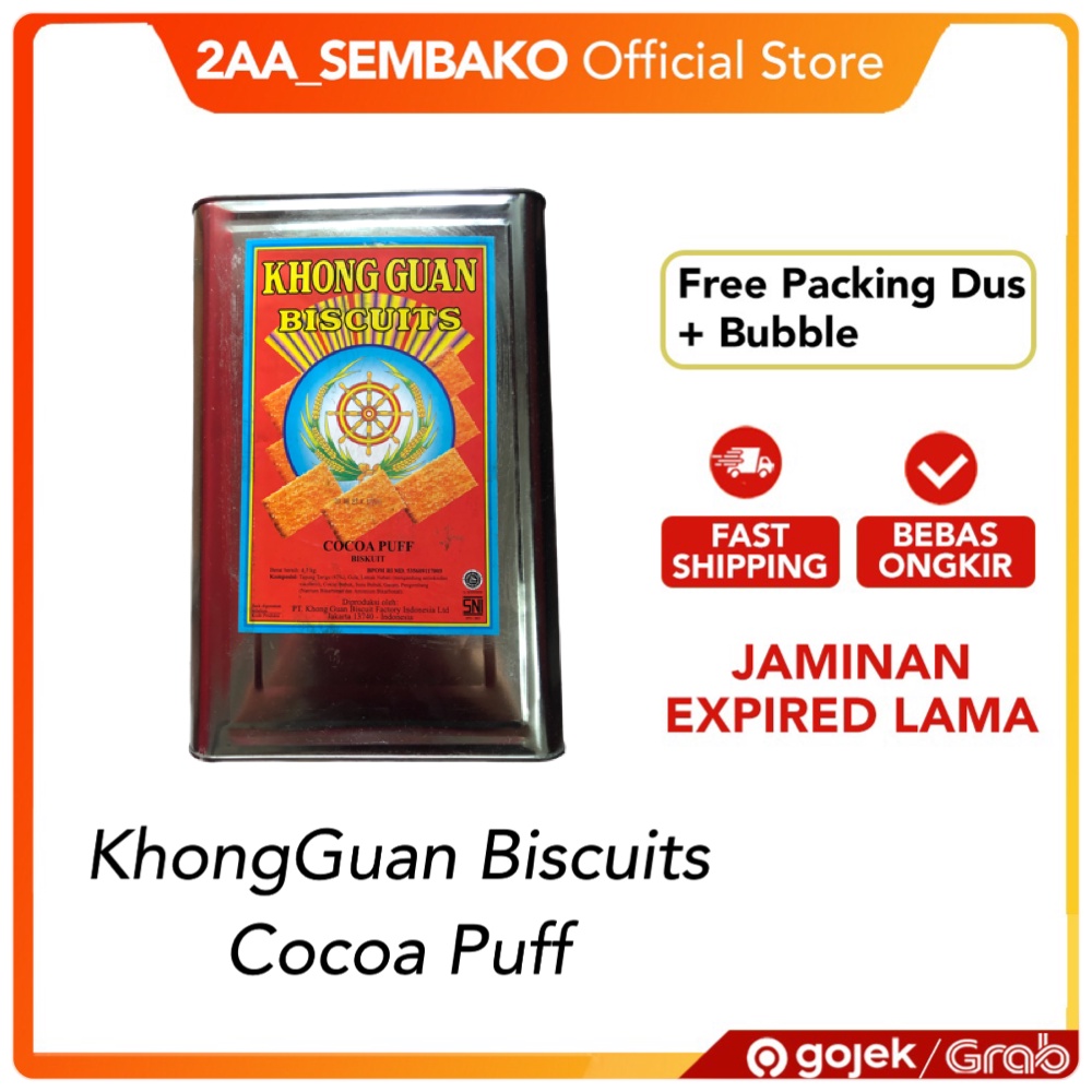 Khong Guan Kaleng Besar Jumbo Biskuit Khong guan kaleng aneka rasa Khong GUAN COCOA PUFF KALENG