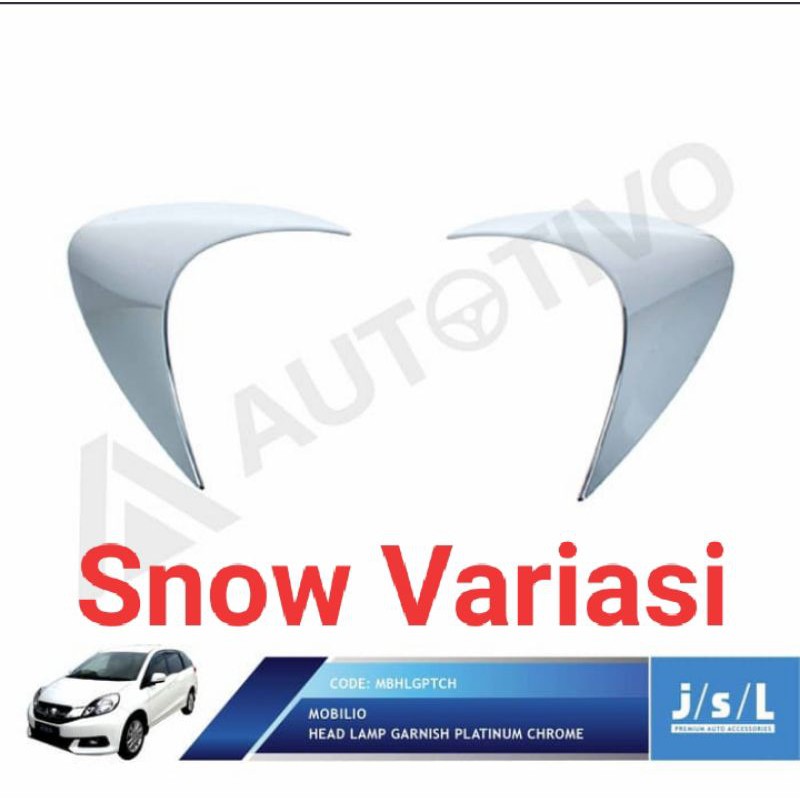 Honda Mobilio 2013 2016 eyelid head lamp garnish platinum chrome JSL