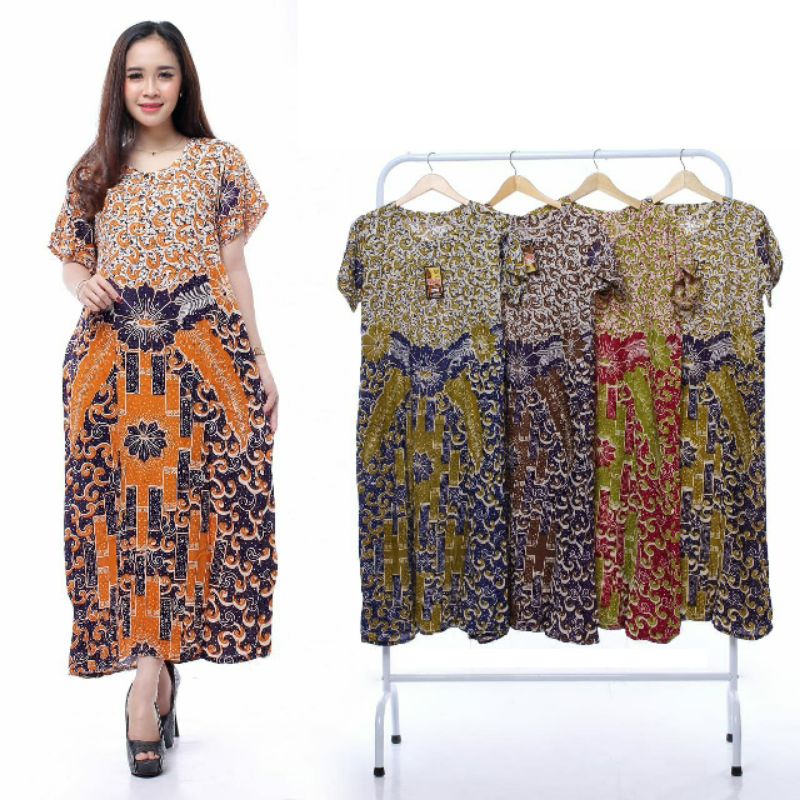 Daster Batik Print Motif Cantik Kancing Depan Busui Adem Murmer Murah Meriah