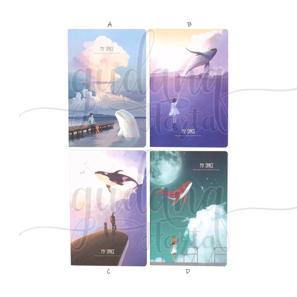 

Notebook A5 Whale And My Space Buku Catatan Motif Paus GH 308843