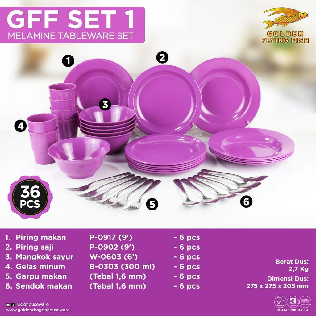 golden dragon melamine set 36 pcs gff set 1