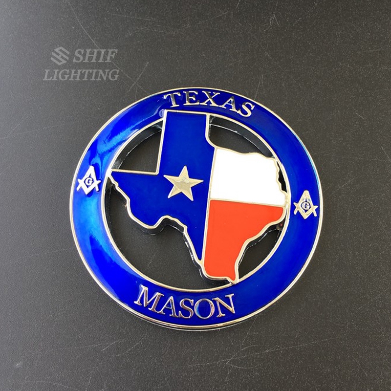 1pc Stiker Emblem Texas MASON Bahan Metal Untuk Fender Samping Mobil JEEP Tundra Tacoma Ford