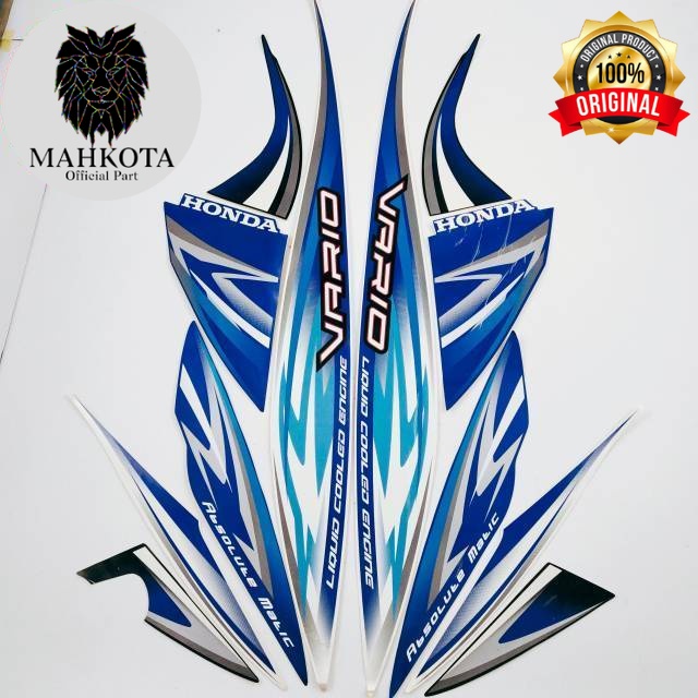 Original Asli Striping Stiker Polet list motor honda vario 110 karbu 2012 2013 biru putih standar or