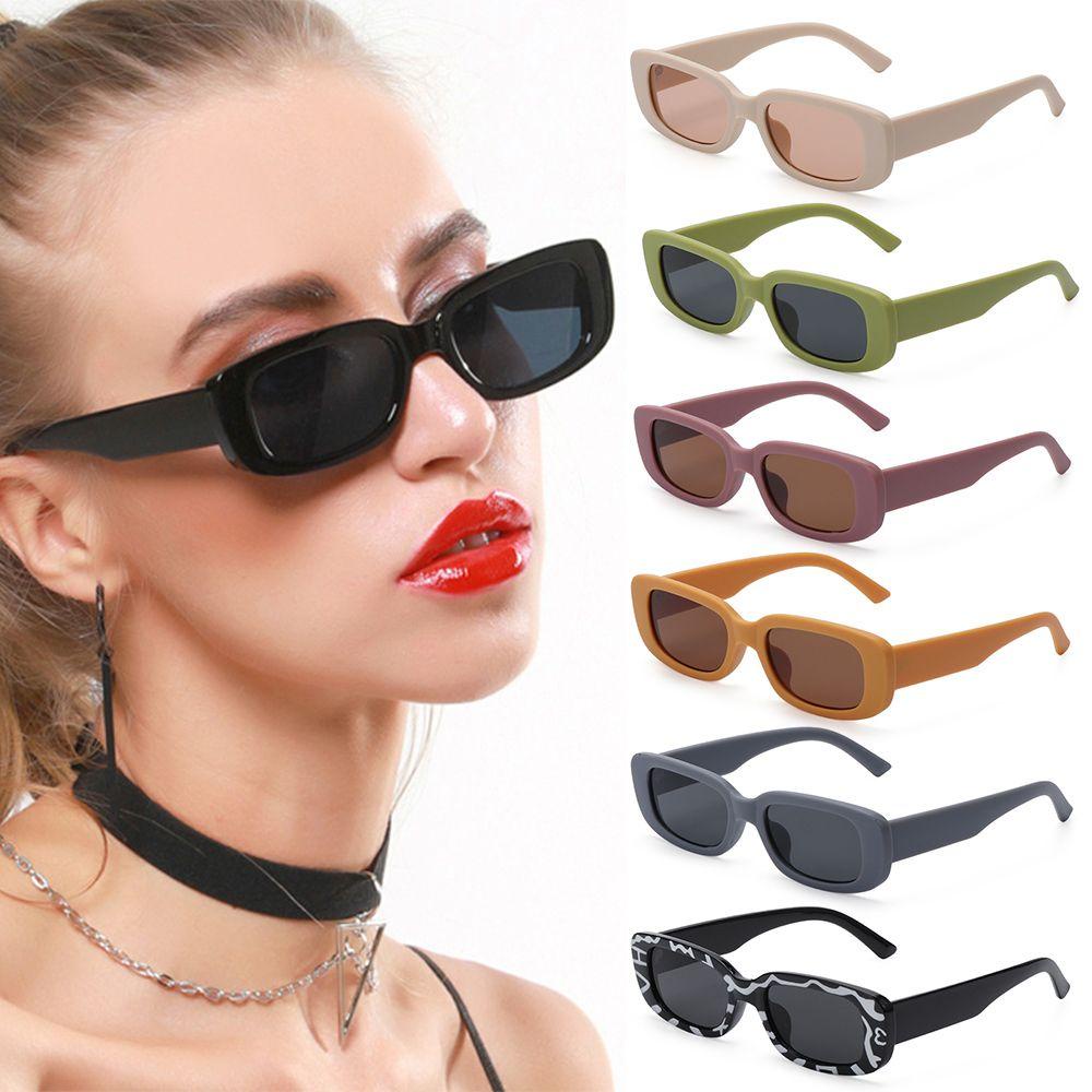 R-flower Women Sunglasses Fashion Bingkai Persegi Kacamata Persegi Kecil Persegi Panjang