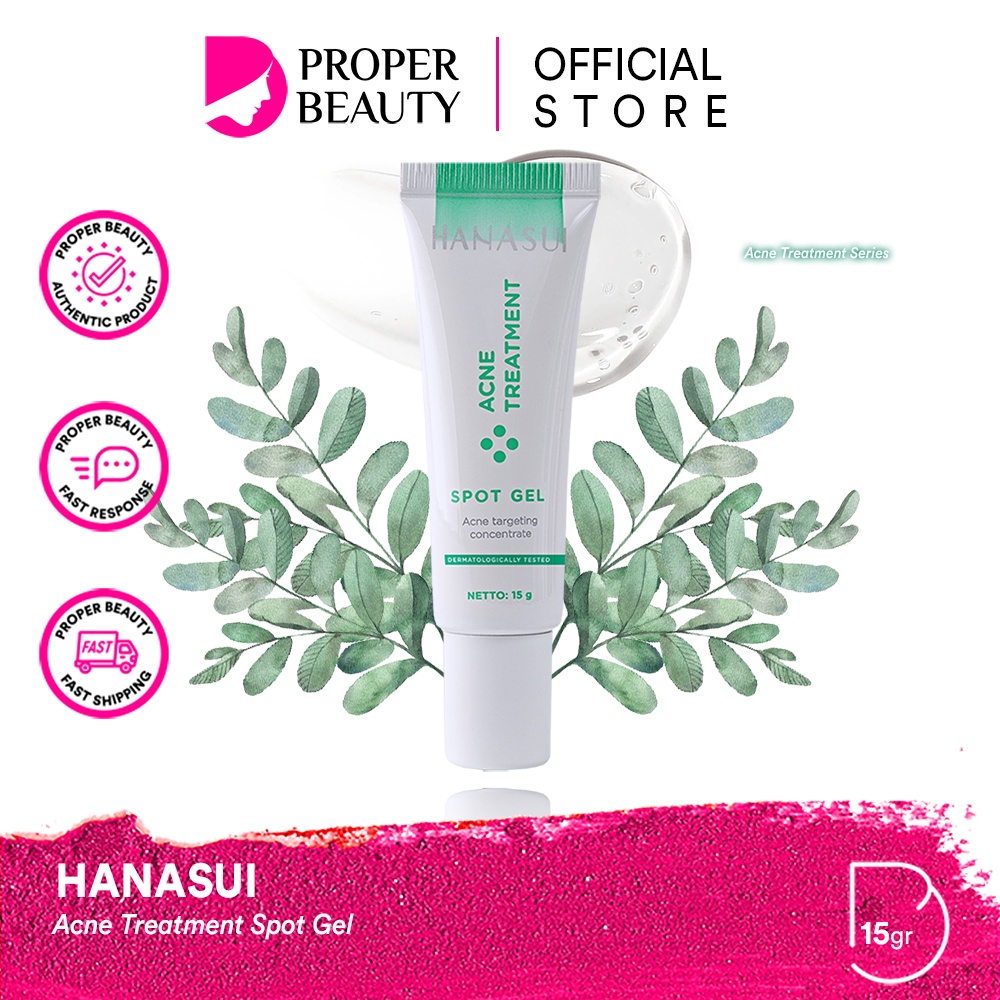 HANASUI Acne Treatment Spot Gel Indonesia / Acne Targeting Concentrate 15g / Obat Totol Jerawat Wajah Kulit Muka / Perawatan Berjerawat Ampuh Krim / Skincare Face Facial Wash Cleanser Toner Essence Serum Day Night Cream / Paket Flawless Glow 10 Series