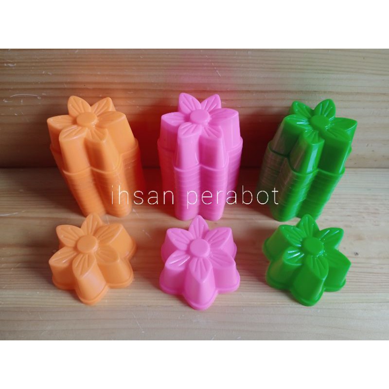 (12 pcs) cetakan kue bunga tulip / cetakan puding / ager / jelly