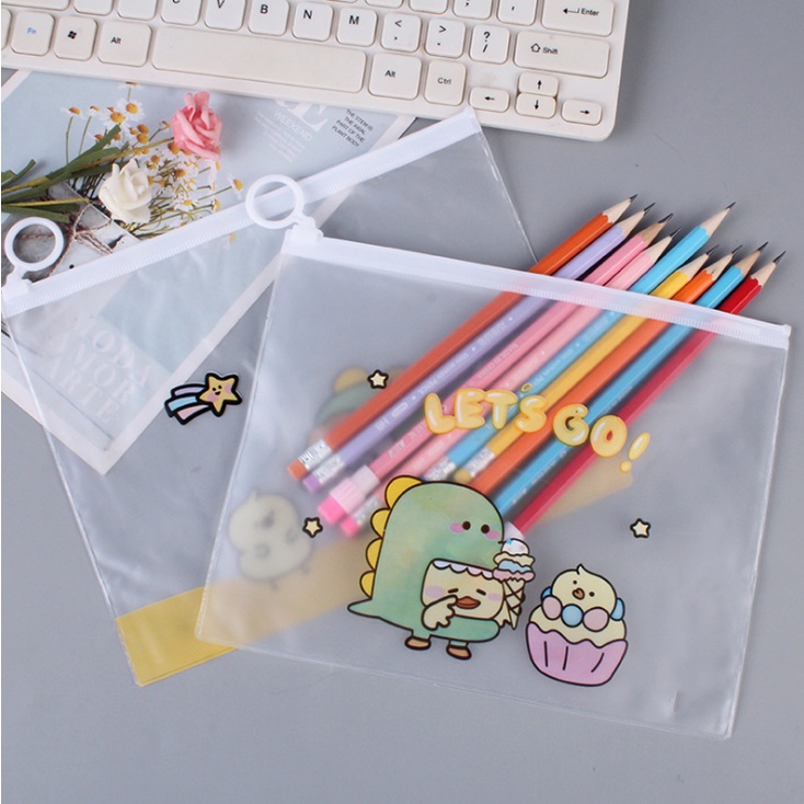 KOTAK PENSIL TRANSPARAN MOTIF LUCU UNIK / KOTAK PULPEN / TEMPAT ALAT TULIS BS-4