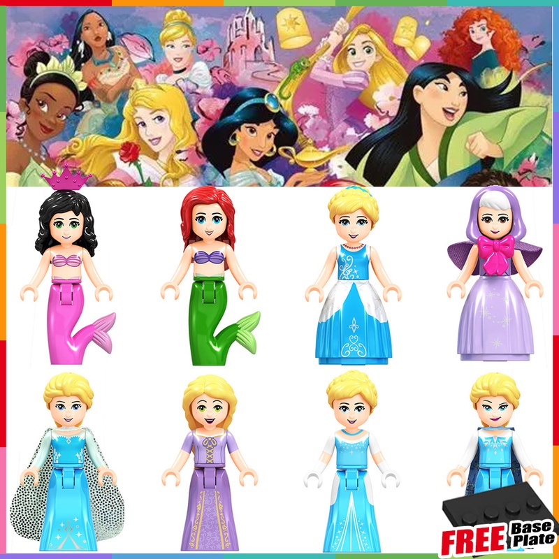 Mainan Figurin Mini Karakter Princess Cinderella Rapunzel Ariel Fairy Tale Untuk Hadiah Anak Perempuan