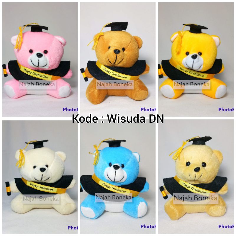 Boneka wisuda size 16 cm free request selempang nama Gemuk dan gemoy