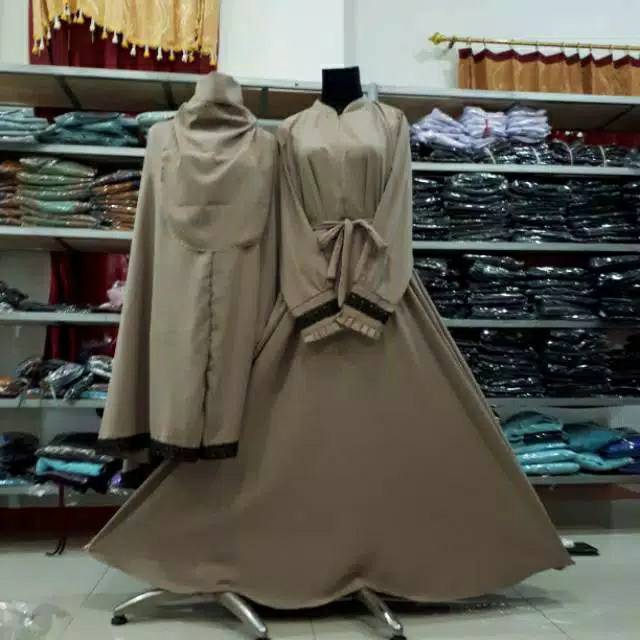 Set Gamis Jasmine Syari free cadar bandana