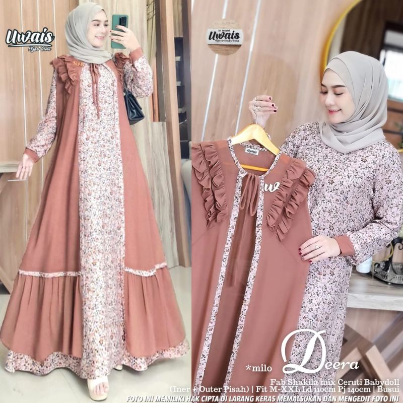 Uwais Deera/Deera 2 Maxy Set | gamis setelan deera dress original by uwais