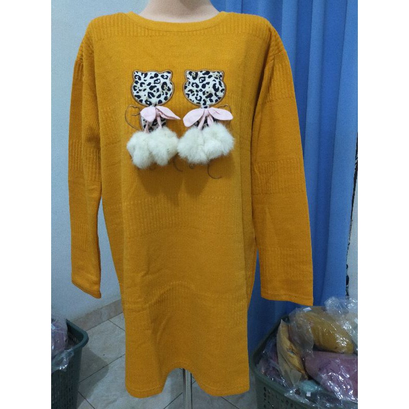 Tunik rajut kunyit jumbo (M.F) 063
