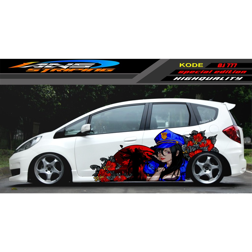 VARIASI STICKER MOBIL JAZZ BRIO AVANZA SIGRA YARIS / STIKER VARIASI MOBIL / MODIF STICKER MOBIL