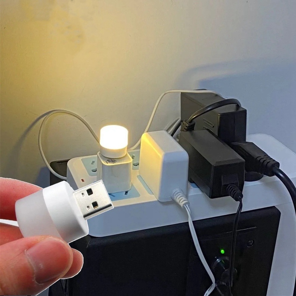 Lampu Malam LED mini Portable Dengan Port USB Untuk Samping Tempat Tidur