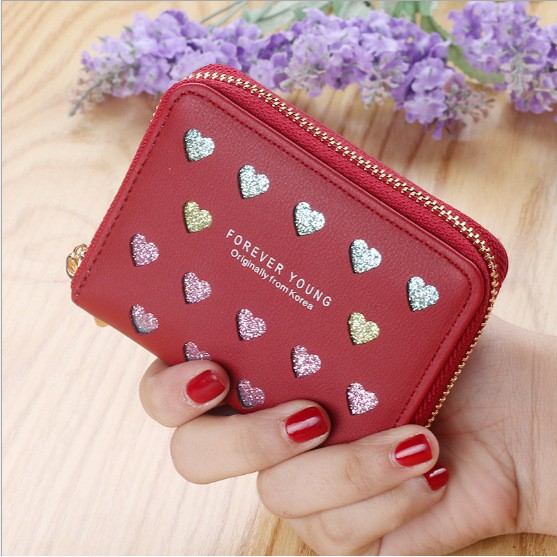 (6 WARNA) DOMPET PREMIUM Korea Love Glitter Laser Cut Lomenia LOD038