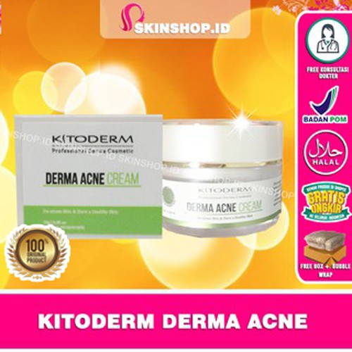 Kitoderm Derma Acne Cream 10gr Original / Krim Jerawat, Penghilang Bopeng, Bekas Jerawat  BPOM Aman