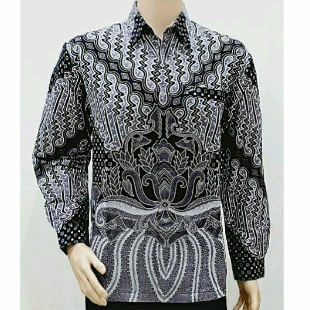 Kemeja Pria Big Size XXXXL Batik Lengan Panjang Jumbo 4L-5L Modern Seragam Batik ZR-P