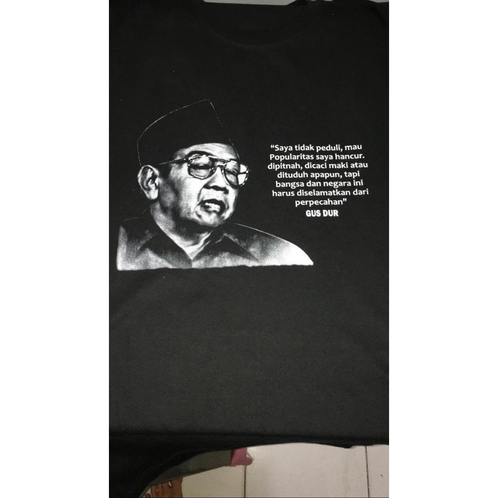 kaos dakwah islami pria dewasa lengan panjang bahan PE /POLYESTER SABLON GUSDUR-3