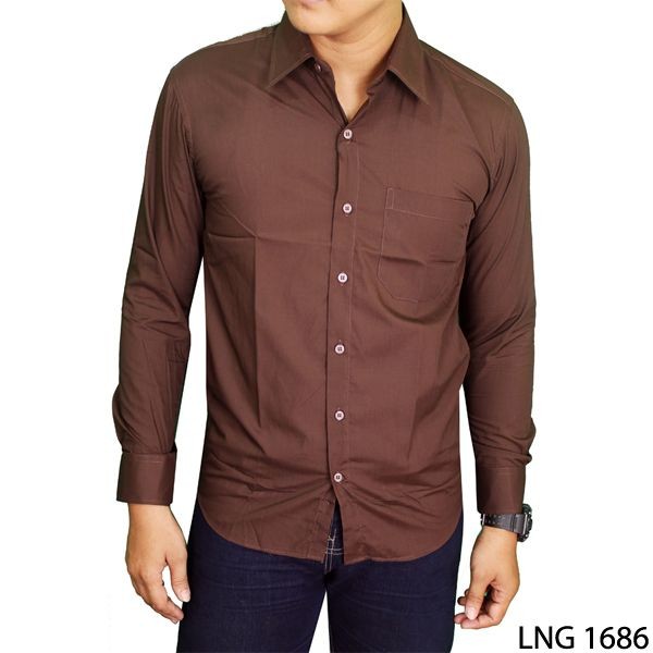 Baju Panjang Casual Katun Coklat LNG 1686