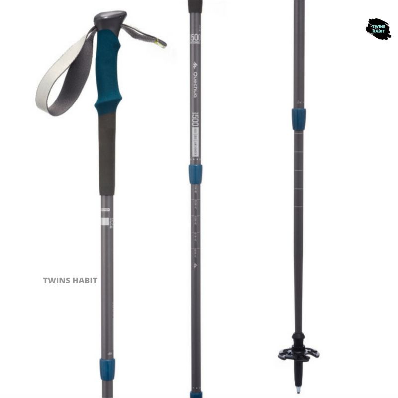 Quechua 1x Forclaz 500 Antishock Hiking Pole Alumunium Original - Grey