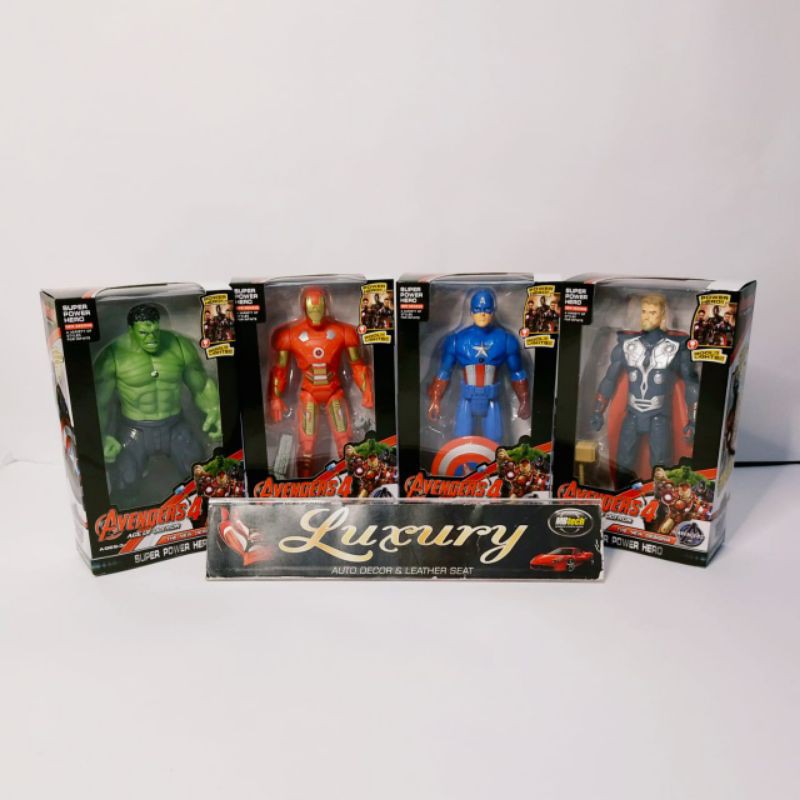 Mainan robot Avengers 19cm Ironman hulk thor capt america with led