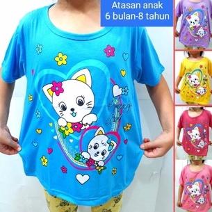 Kaos Anak perempuan 6 bulan- 8 tahun oblong atasan pakaian baju cewek murah kity love grosir