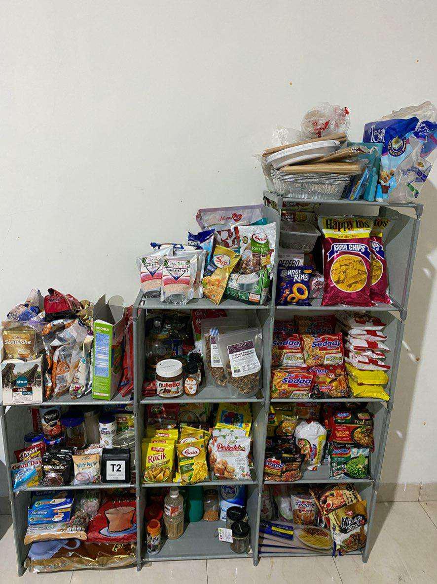 Rak Buku Minimalis 3 Sisi Rak Portable Serbaguna Rak Multifungsi