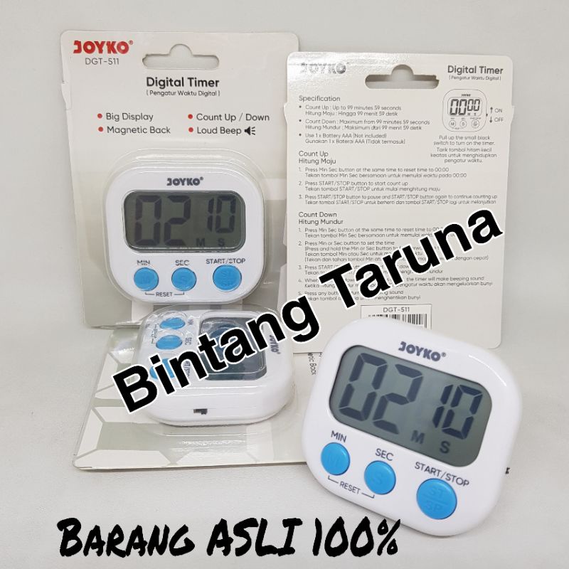 Digital Cooking Count Down Alarm Timer Joyko DGT-511 (Putih) Timer Masak Joyko DGT511 Digital Timer