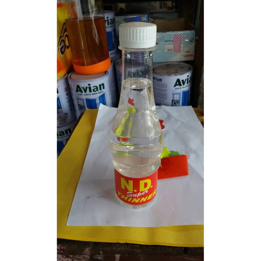 

Thinner N.D SUPER Botol Aqua/ Thiner Pengencer Cat Minyak Kayu Besi