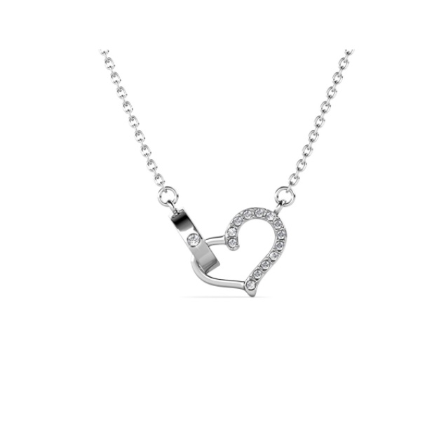 Locket Heart Pendant - Kalung Kristal premium mewah berkilau lapis emas by Her Jewellery