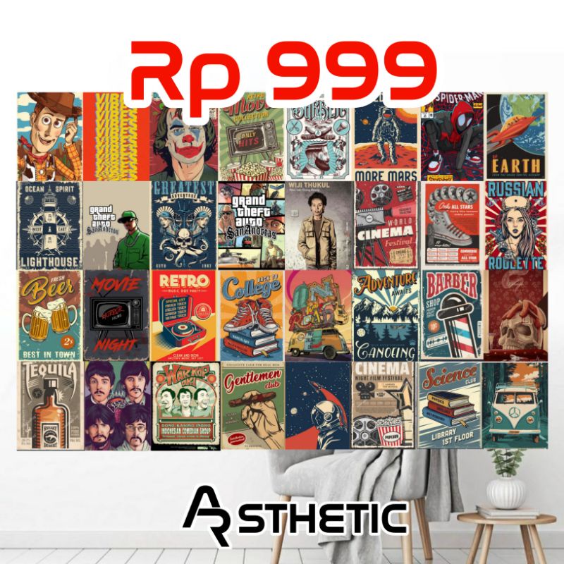 10 pcs POSTER DINDING AESTHETIC / ESTETIK / POSTER SATUAN | TERMURAH / DEKORASI KAMAR UKURAN A5/A6 (